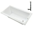 thumbnail image 5 of Streamline N-4380-754-BNK 72 in. x 36 in. Acrylic Soaking Drop-In Bathtub in Glossy White, With External Drain in Brushed Nickel, 5 of 12