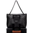 thumbnail image 2 of Bolso Badgley Mischka Diana de cuero vegano acolchado negro, 2 of 9
