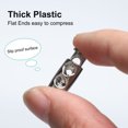thumbnail image 3 of 12pcs Spring Cord Locks Plastic Rope Lanyard Ends Stopper Double Hole Toggle Slider Fastener Silver Tone, 3 of 7