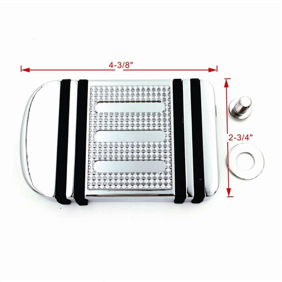 HTT- Style 100- Chrome Large Brake Pedal Pad For Harley 2012-2016 FLD/ 1986-2017 FL Softail (Softail Slim FLS/Ultra Limited FLHTK)