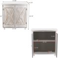 thumbnail image 5 of Parisloft 2 Barn Door Accent Wood Floor Cabinet, Whitewashed, 32.25"H, 5 of 5