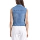 thumbnail image 3 of Chaleco sin mangas de mezclilla lavado para mujer INSPIRE CHIC, con cuello en V y botones, color azul claro, 3 of 6