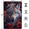 thumbnail image 4 of Letreros metálicos de lobo entre flores, decoración de pared de hojalata de 8 x 12 pulgadas, 4 of 8