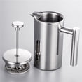 thumbnail image 2 of Double Walled Stainless Steel French Press Coffee Maker, Heat Insulated Coffee Pot, 350ml/800ml/1000ml Multi-Size Portable Coffee Brewer for Home Office Daily Use, 2 of 7