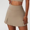 thumbnail image 3 of MKLEKYY Pantalones Cortos de Mezclilla para Mujer, Pantalones Cortos de Cintura Alta Elástica con Volantes Plisados, Pantalones Cortos Casuales Fluidos para Playa, Falda, 3 of 4
