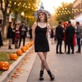 thumbnail image 4 of LNZGNM Halloween Women's Witch Hat, Pointed Crown with Wide Brim, Lightweight and Comfortable for Halloween Parties, Themed Photo Shoots, and Spooky Gatherings,A(One Size), 4 of 6