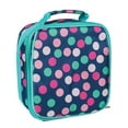 thumbnail image 3 of Teal Navy Party Polka Dot Water Resistant Zipper Closure Insulated Soft Cooler Lunch Bag, 3 of 6