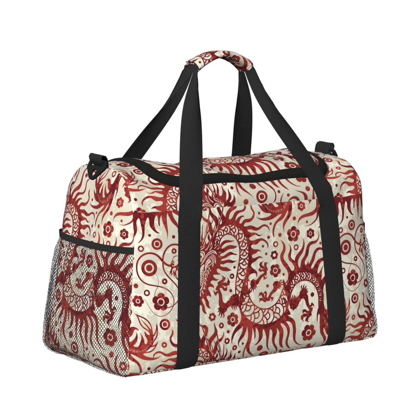 Fuzoiu Dragons1 Print Travel Duffle Bag,Carry On Tote Bags,Duffel Bag,Sport Gym Bag, Hospital Bag for Labor and Delivery, Overnight Bag,Luggage Bag