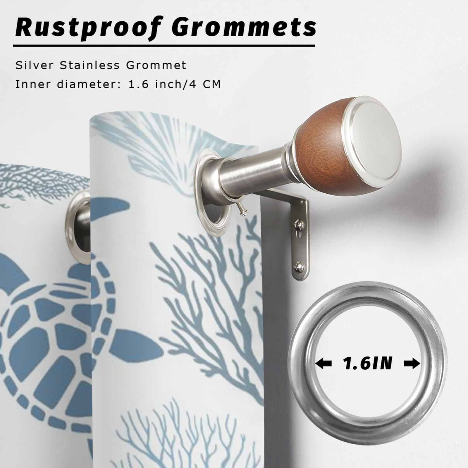 Summer Marine Life Outdoor Curtains for Patio, Graffiti Sea Turtle Starfish Teal Conch Coral Sunshade Privacy Drapes Grommet Waterproof Outside Curtains for Porch/Cabana/Balcony 54"x 108", 1 Panel