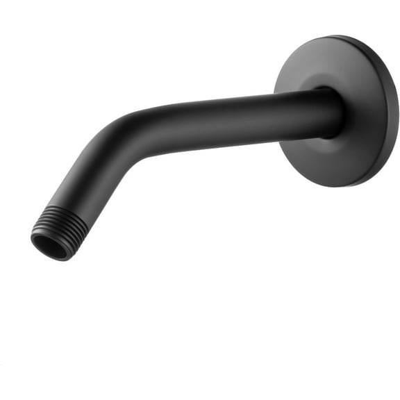 Shower Arm with Flange, 6 in Oil Rubbed Bronze Wall Mount Replacement Angle Shower Head Arm Wall-Mounted For Fixed Shower Head & Handheld Showerhead - Matte Black