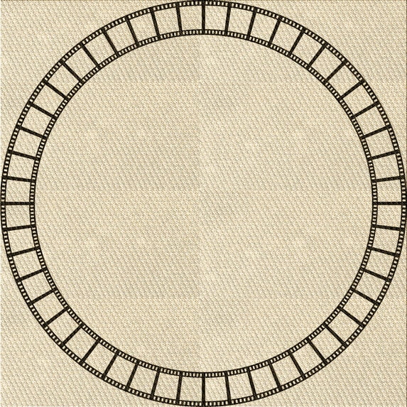 Ahgly Company Indoor Square Patterned Moccasin Beige Area Rugs, 5' Square