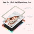 thumbnail image 3 of Dteck Butterfly Kids Case for Samsung Galaxy Tab A11 Plus / Tab A9+ 11 Inch, Heavy Duty Shockproof Protective Case with Stand Shoulder Strap, Rainbow + Beige, 3 of 6