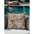 thumbnail image 4 of Waterproof Outdoor Throw Pillows with Inserts 16"x16", Mushroom Soft Decorative Pillowcases for Couch Bedroom, Pastoral Summer Botanical Watercolor Spring Floral Pillow Covers for Sofa Living Room, 4 of 8