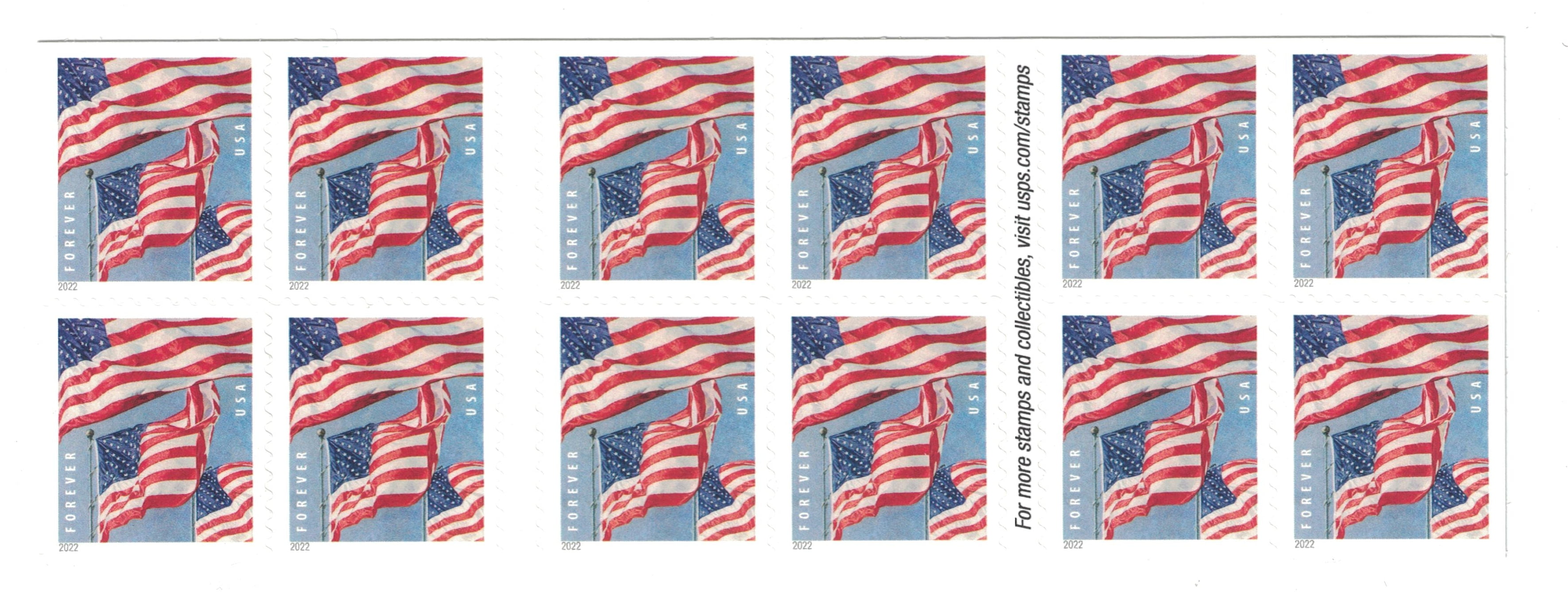 USPS U.S Flag 2022 Book of 20 Forever Stamps, Size: One Size
