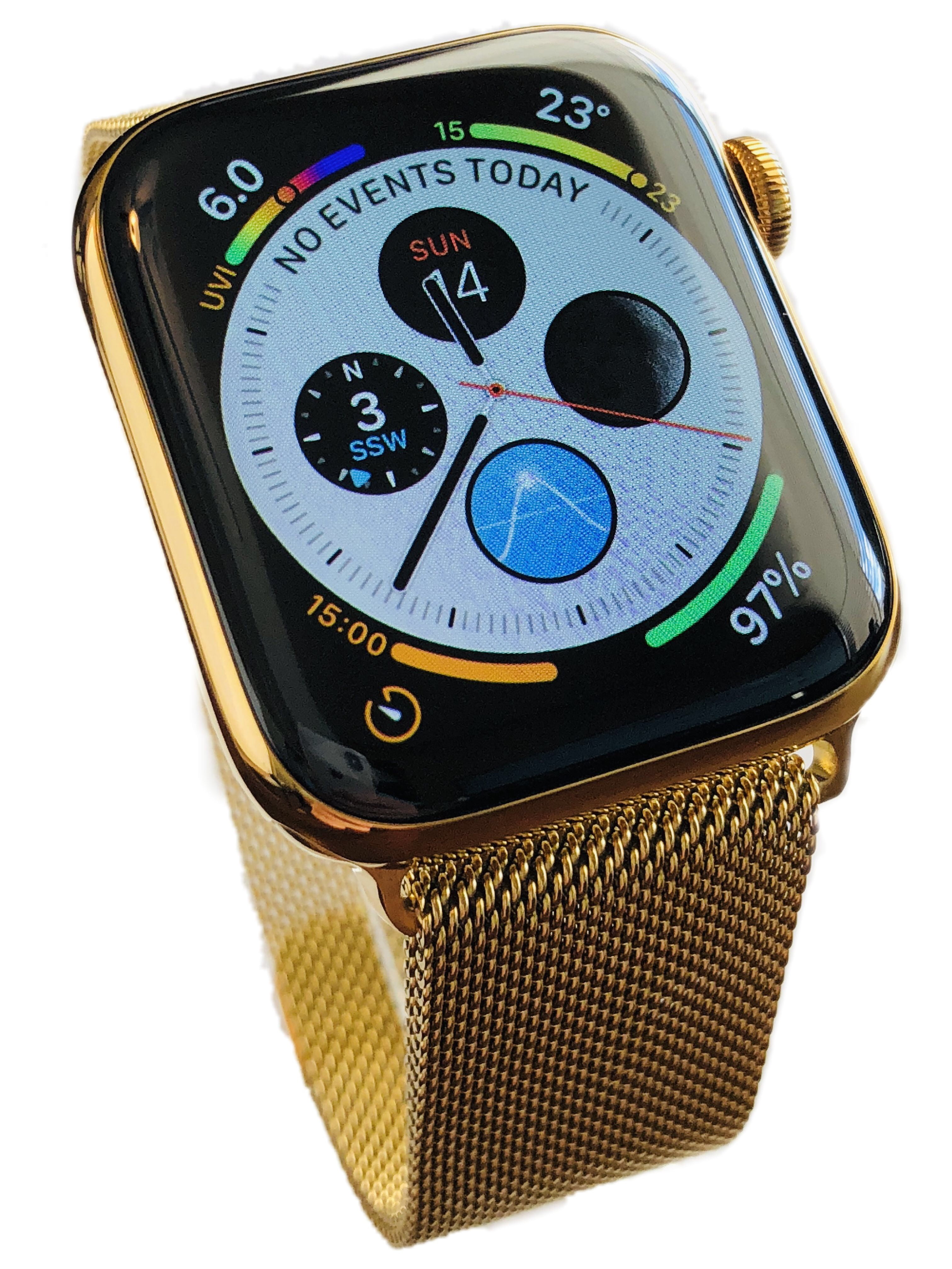 24k Gold Plated 45mm Apple Watch Series 8 Custom Stainless Steel GPS LTE O2