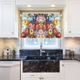 thumbnail image 5 of Yayeee Kitchen Curtains Tier Pair Light Filtering 27"x24" Rod Pocket Short Cafe Window Panel, Blue Floral Tomatoes, 5 of 7