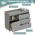 thumbnail image 3 of Oxylife Baby Nursery Changing Table Dresser with 3 Drawers and Shelf, Gray, 3 of 8