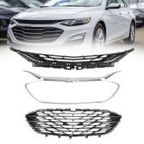 Genrics Fit For Chevrolet Malibu 2019 2020 Front Upper Grille Lower Grille Chrome 3PCS