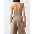thumbnail image 4 of Gupgi Women's Tube Tops Slim Solid Color Bandeau Side Ruched Split Off Shoulder Backless Sleeveless Tops, 4 of 7