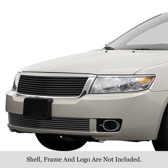 2007-2008 Lincoln Mkz Stainless Steel Black Powder Coated Finish 8X6 Horizontal Billet Black Stainless Steel Billet Grille