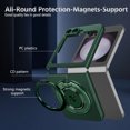 thumbnail image 3 of Dteck for Samsung Galaxy Z Flip 6 Case with 360° Rotatable Magnetic Ring Stand, Compatible with Mag-safe, Slim Thin Matte PC Shockproof Protective Phone Case for Women Men,Darkgreen, 3 of 11