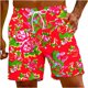 thumbnail image 2 of Puntoco Pantalones Cortos Para Hombre Con Bolsillo Con Cordón Y Estampado, Color Rojo S, 2 of 9