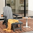 thumbnail image 2 of Asofer Adirondack Chair with Retractable Ottoman, HDPE Folding Adirondack Chair with Cup Holder, Gray, 2 of 12