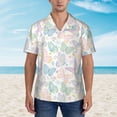thumbnail image 5 of Uemuo Colorful Butterfly Printed Regular Fit Short Sleeve Casual Hawaiian Shirt for Men,Aloha shirt,Tropical shirt,Floral print shirt,Vacation Beach shirt-3X-Large, 5 of 9