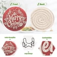 thumbnail image 5 of BZSMCE 6Pcs Drink Coasters With Holder 3.94Inch White Elegant Christmas Bell and Bowknot Pattern Creative Coil Coaster Coasters Colors Absorbent Coasters for Drinks Coasters Set Thicken Heat for Home, 5 of 7