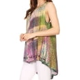 thumbnail image 4 of Sakkas Amalia Picot Trim Scoop Neck Tank with Sequins and Embroidery - Green - One Size Regular, 4 of 4