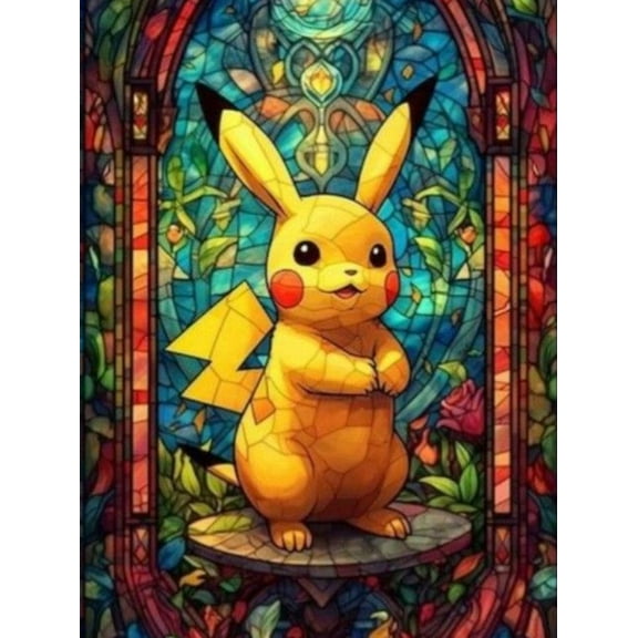Pikachu Diamond Painting Kits for Adults,Farmhouse 5D Diamond Art Kits for Beginner, DIY Full Drill Diamond Dots Gem Art and Crafts Home Wall Decor 12"x16"