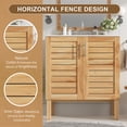 thumbnail image 4 of 30" Mid-Century Modern Bathroom Vanity with Ceramic Sink, Freestanding Vanity Cabinet with Soft-Close Doors & Adjustable Shelf, Natural Brown Vanity Set for Small & Classic Bathrooms, 4 of 9