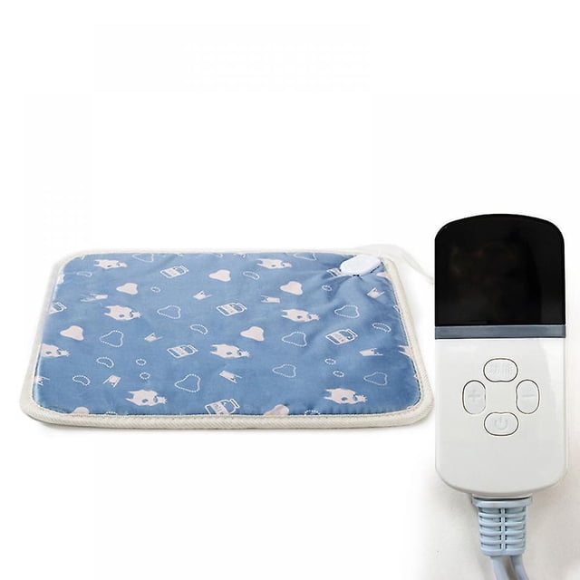 Almohadilla eléctrica para perros y gatos Almohadilla eléctrica para mascotas con manta de terciopelo de cristal Gatos y perros recién nacidos, pequeños y viejos, oso azul 3 velocidades medianas (40 * 45 cm) oso de fresa Electrónica