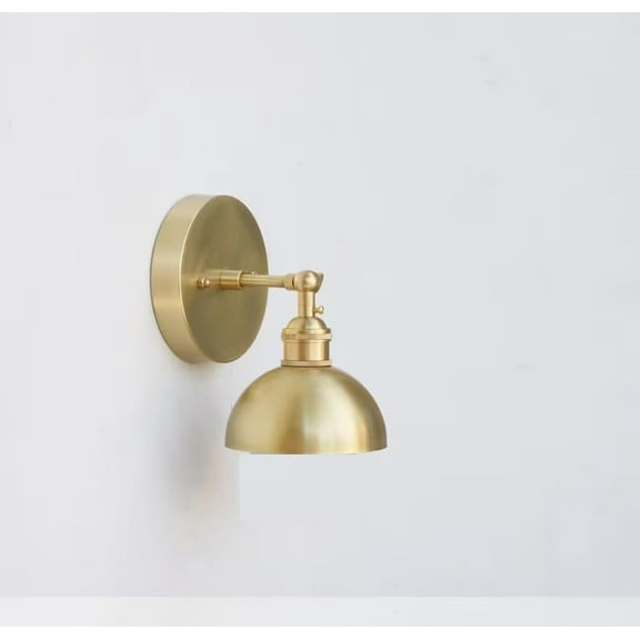 Solid Brass Wall Sconce Light with Brass Shade, Solid Brass Wall Sconce Light,Mid Century Sconce