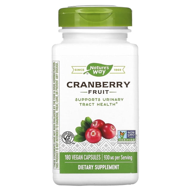 Nature's Way | Cranberry Fruit, 180 Caps | Fruta de Arándano, 180 Cápsulas
