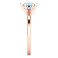 thumbnail image 3 of 1 ct Round Cut Natural Aquamarine Solitaire 18K Rose Gold Womens Engagement Ring, 3 of 5