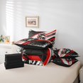 thumbnail image 6 of Manfei Sporty Motocross 7 Pieces Full Size Bedding Sets，Classic Sports Art Full Size Bed in a Bag，Black Red,Black Reversible, 6 of 7