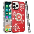 thumbnail image 6 of For Samsung Galaxy A06 Diamonds Bling All Around Edges Sparkly Glitter Hybrid with Ring Stand Holder Fashion Good Luck Cover, XPM Phone Case [Red], 6 of 7