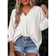 thumbnail image 3 of Top Dokotoo de verano con cuello en V y manga corta para mujer, talla XL, color blanco, 3 of 4