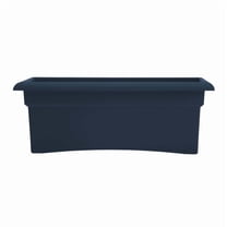 Bloem Veranda 26" Rectangular Resin Deck Box Planter - UV-Resistant, Indoor and Outdoor, Navy