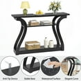 thumbnail image 2 of SuperDeal Simple Curve Console Table Porch Side Table Glossy MDF Black, 2 of 9