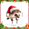 thumbnail image 2 of dajkiuy Clearance Christmas Yard Signs Hedgehog Stakes with Scarf & Santa Hat Xmas Farm Animal Sculpture Stakes Ornaments for Outdoor Garden Backyard Patio Lawn, 2 of 4