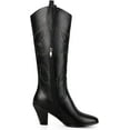 thumbnail image 4 of Ferwind Women's Cowboy Boots Western Knee-High Stiches and Studded Adult Black  6 Wide, 4 of 7