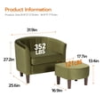 thumbnail image 2 of PayLessHere Accent Chair with Ottoman, Velvet Modern Armchair & Sofa Chair, Comfortable Living Room Chair for Reading, Bedroom, Lounge & Apartment，Green, 2 of 7