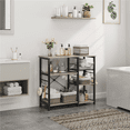 thumbnail image 3 of Alden Design Vintage Steel Storage Rack with Open Wood Shelves, 3 of 9
