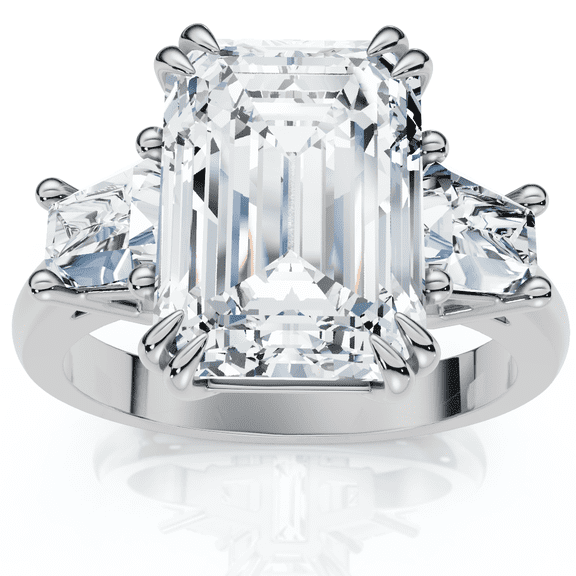 Pompeii Certified 4.40Ct Emerald Diamond Engagement Ring 14k Gold or Platinum Lab Grown
