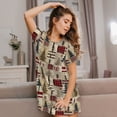 thumbnail image 3 of Vsdgher Chemise de Nuit à Carreaux Rustique Motif Lodge pour Femmes Manches Courtes Col Rond Mignonne Robe de Nuit Confortable à Volants, 3 of 6