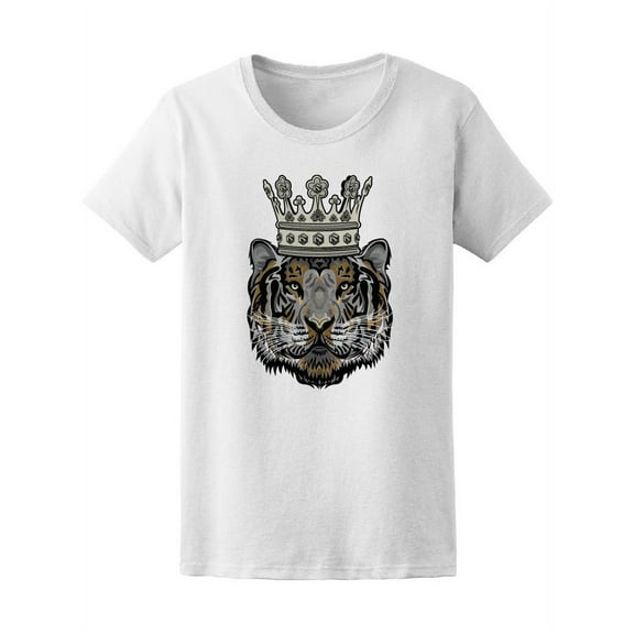 Tiger Face With Crown T-Shirt Women -Image by Shutterstock, Female Medium