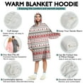 thumbnail image 5 of Wearable Oversized Blanket,Red and White Christmas Striped Pattern Wearable Blanket Hoodie for Adults,Cozy Hooded Blankets with Super Pockets,Super Warm Fuzzy Pullover for Women & Men, 5 of 6