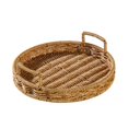 thumbnail image 3 of VONKY Handmade Rustic Rattan Storage Tray Organizer for Fruit Vegetables Bread, 3 of 6